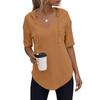 Women's Fashion Summer V-Neck T Shirt Drawstring Hooded Solid Color Short Sleeve Top