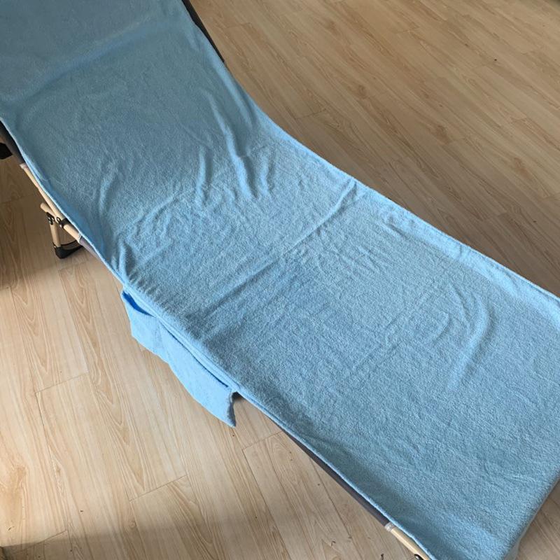 Soft, Sun-Protective Beach Chair Cover - Anti-Slip, Double-Sided Towel Texture with Pockets for Comfort on Outdoor Loungers