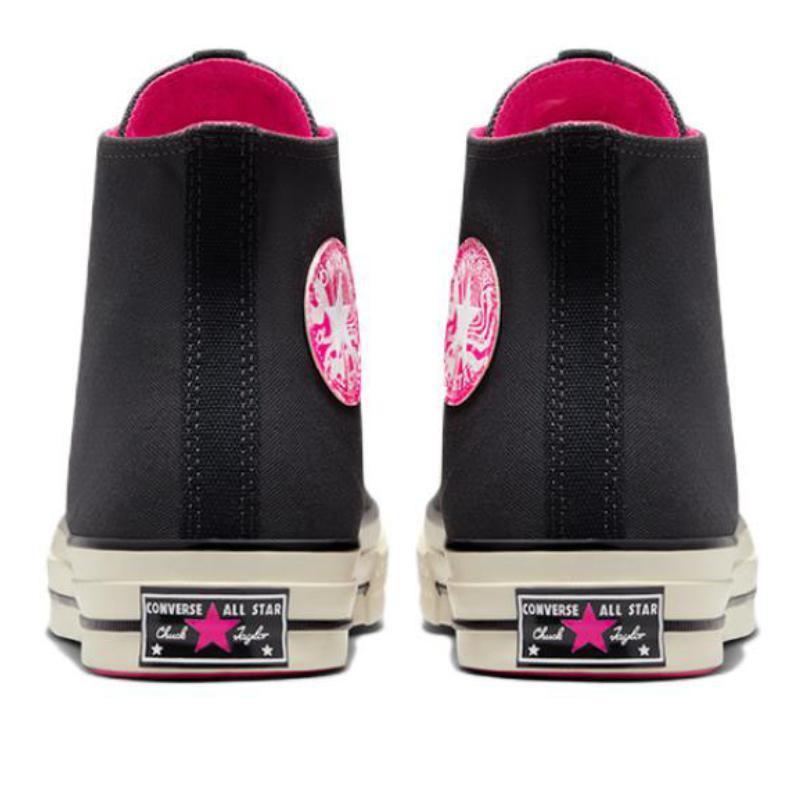 Converse Chuck 70 Wear-Resistant High-Top Canvas Shoes Unisex Black Pink