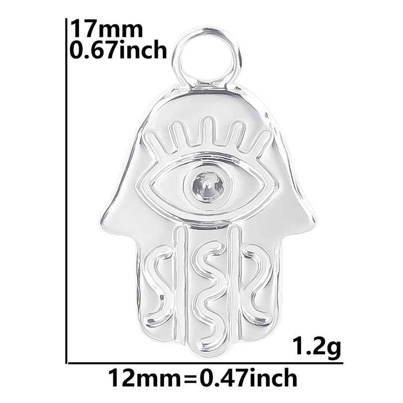 5pcs/Lot Turkish Evil Eye Hand Pendants For Jewelry Making Supplies Statement Charm Stainless Steel Pendant DIY Necklace Earring