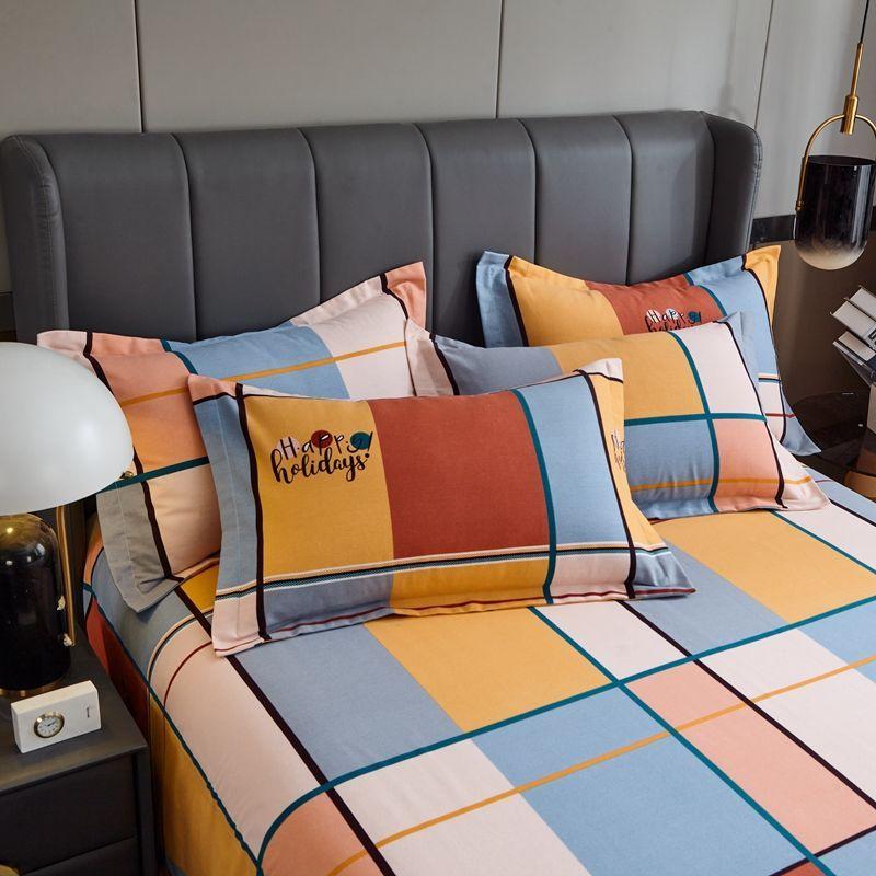 Pillowcase: A Pair of Pure Cotton, Thickened and Ground Cotton Pillowcases, 48 * 74cm, Standard Adult Envelope Style