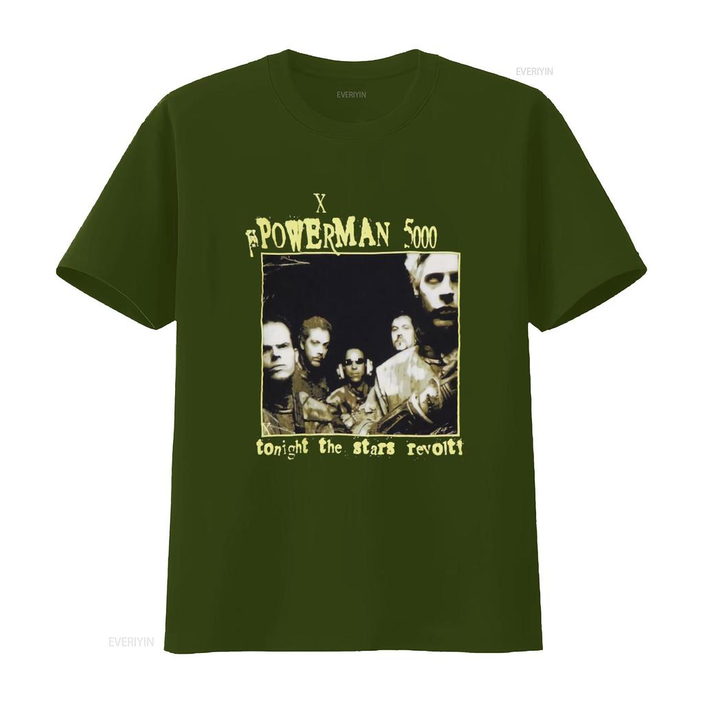 Vintage 1999 Powerunisex 5000 Tonight The Stars Revolt Band T Shirt Large 90s Rock Vintage Washed Unisex Versatile Graphic Homme