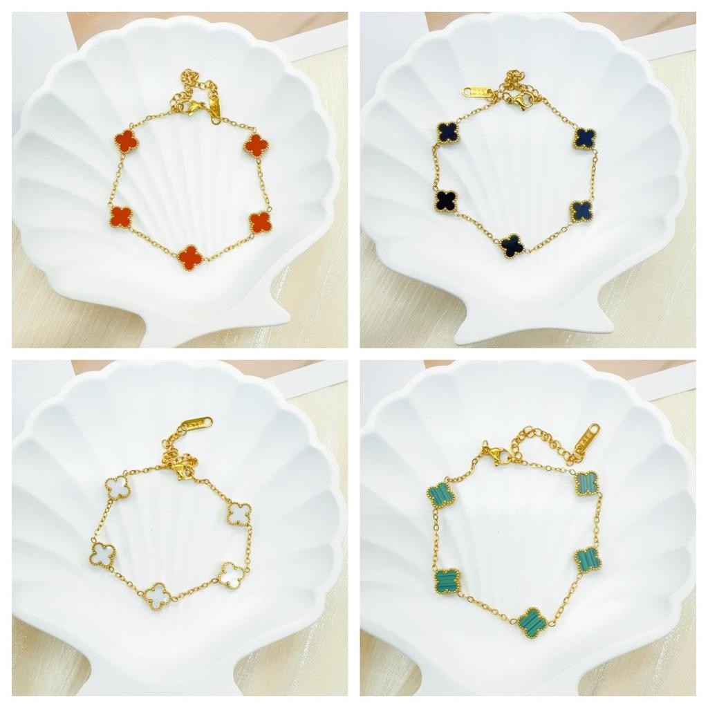 9mm Delicate Version Of The 18K Four-Leaf Clover Bracelet Women Do Not Lose Color Senior Sense Bracelet Jewelry