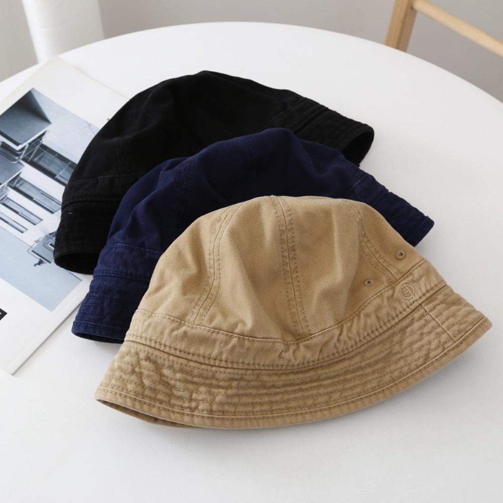 Versatile Retro Bucket Hat Short-brim Japanese Style Fisherman Cap Big Head Circumference Sunshade Hat Unisex