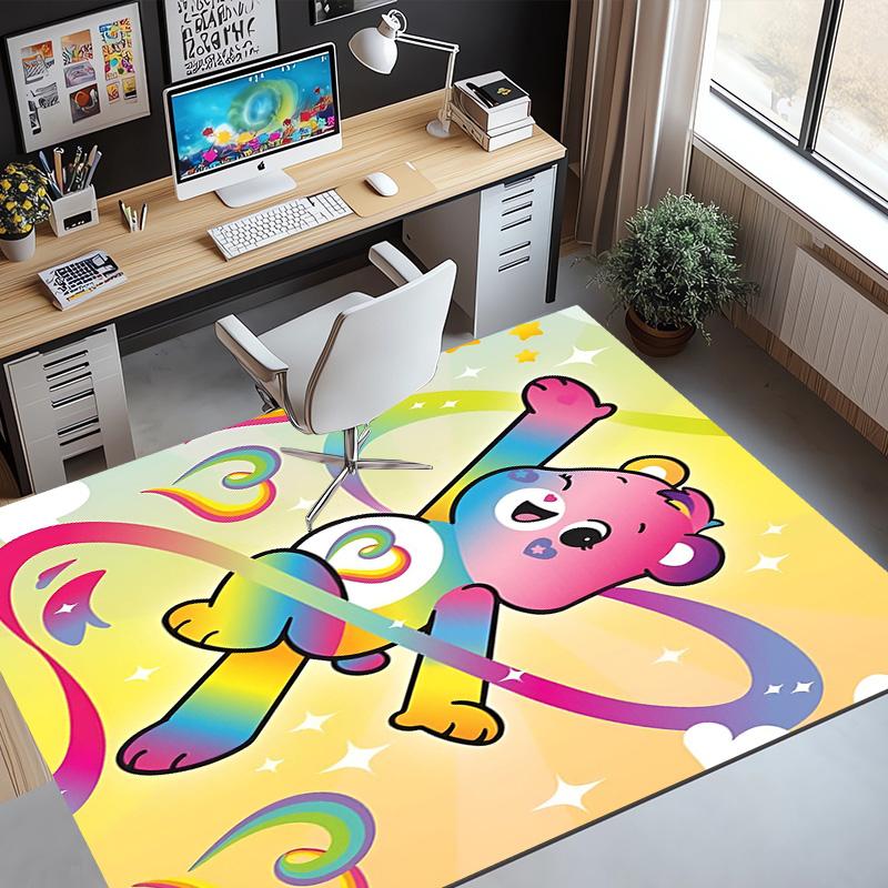Care Bears Pattern Rug, Indoor/Outdoor Mat, for Picnic, Gameroom, Bedroom, Office, Living Room, Home Decor Carpet, Birthday Gift