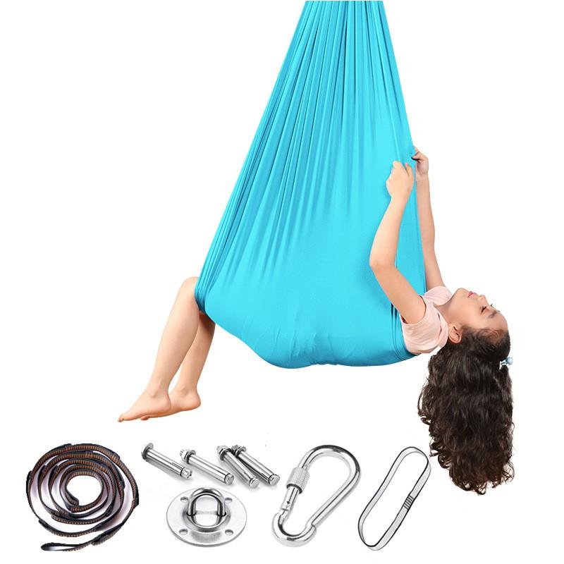 Kids Sensory Yoga Hammock Swing With Elastic Fabric 100x280cm 150x280cm Indoor Play Therapy Calming Space