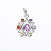 Star Chakra Pendant: 925 Sterling Silver Multi-Gemstone Healing Jewelry