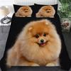 3D Pet Kawai Dogs Soft Duvet Cover Pomeranian Chihua Cavalier Charles Spaniel Dog Soft Duvet Cover Polyester Comfortable Quilt Cover Quen King