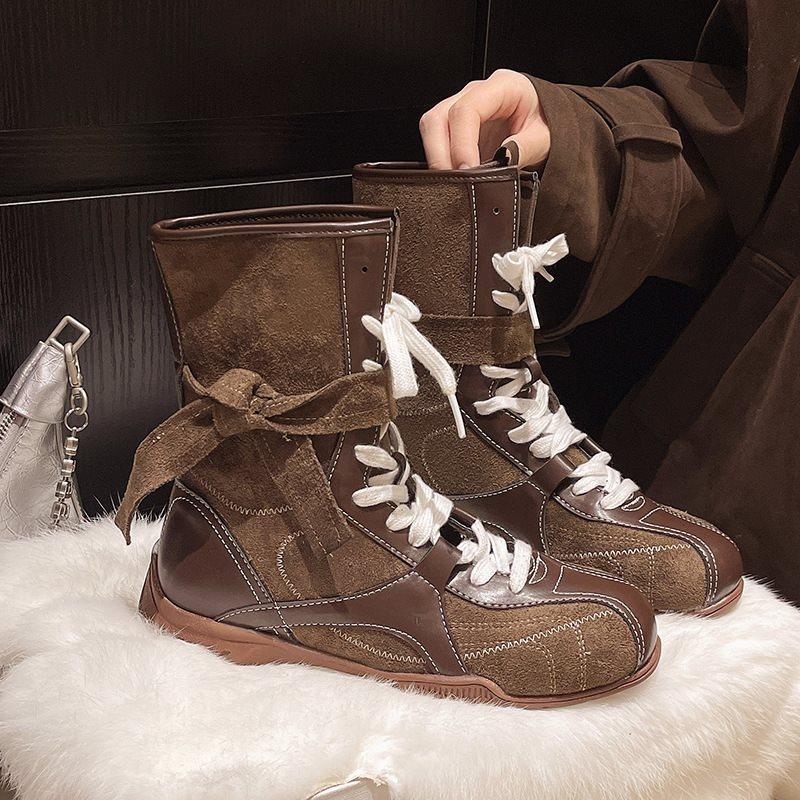 Pack cowboy boots Martin boots women's autumn and winter boots versatile 2025 new boots retro straps British Western