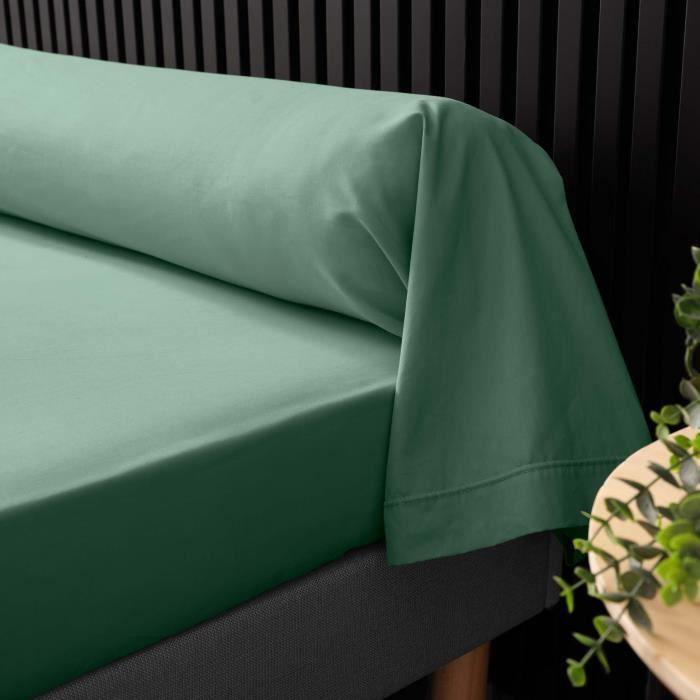 Taie de traversin - Percale de coton - Tilleul - 85 x 185 cm - Douceur et souplesse - Lavable à 30°