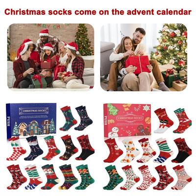 12/24Pairs Christmas Stocking Advent Calendar 12/24 Christmas Days Festive For Men Holiday 2024 X1W3