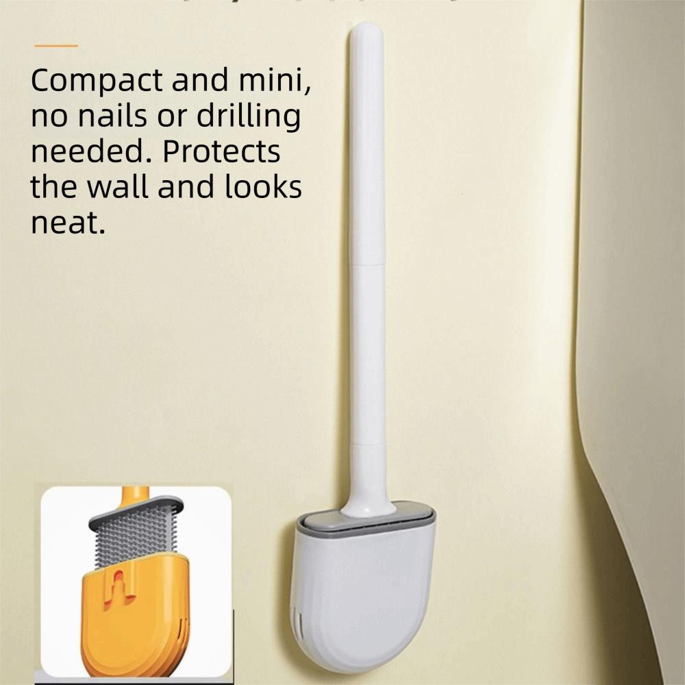 Long Handle Silicone Cleaning Brush Wall Mounted Bathroom Artifact WC Cleaning