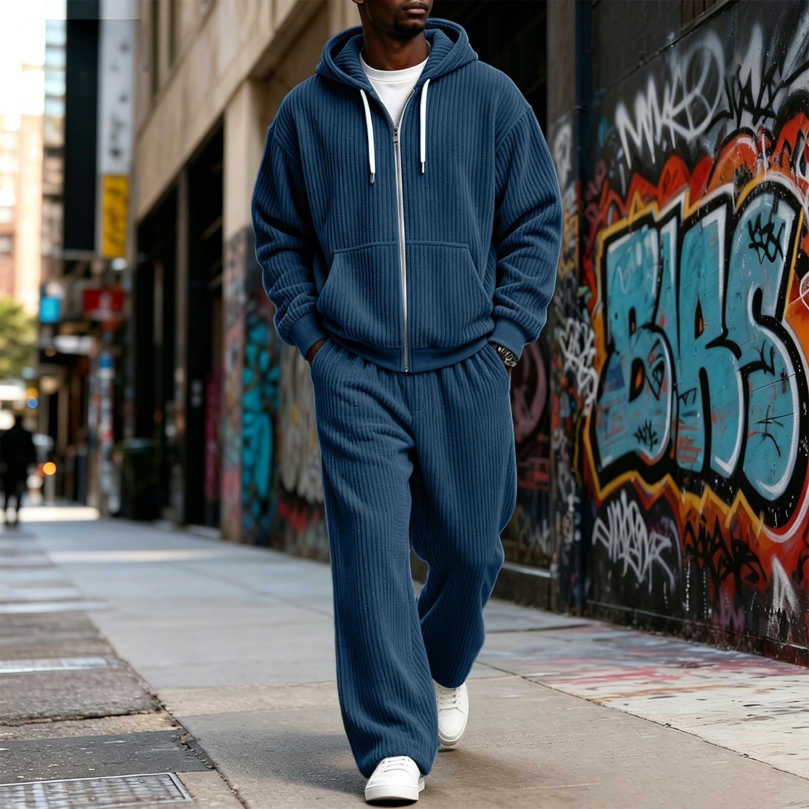 Men`s Winter Warm Corduroy Two Piece
