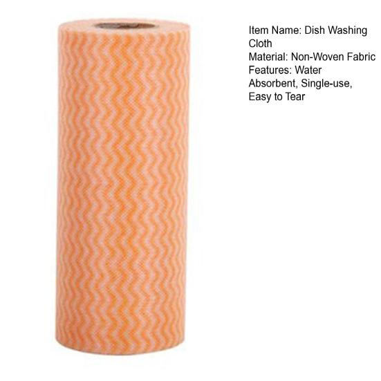 1 Roll Dish Cloth Single-use Lint Free Absorbent Non Woven Fabric Disposable Bowl Plate Washing Rag Kitchen Washcloth Daily Use