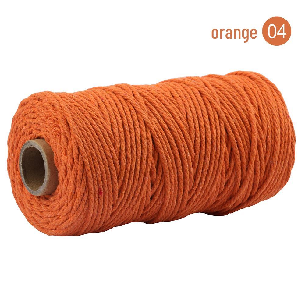 3mm Single-Color Cotton Rope for DIY Weaving - 2mm Thick Tapestry and Binding Thread