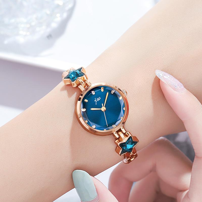 Women's Watch Simple Fashion Starfish Bracelet Blue Multi Sided Glass Dial Trendy Female Student Vintage Quartz Wristwatches