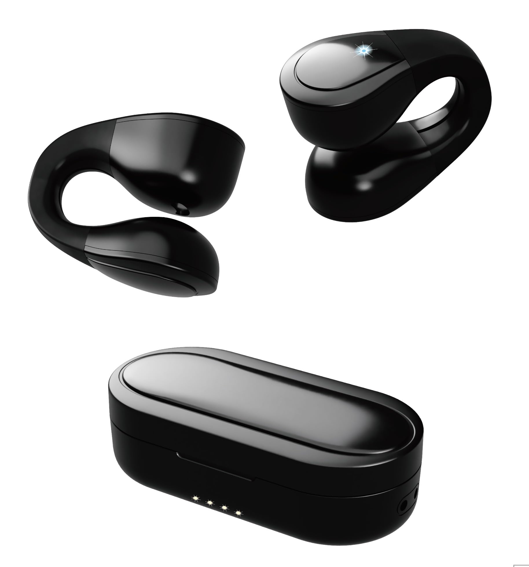 

Kashimura Ear Wireless Earphones Ear Cuff Allows You to Hear Surrounding and Call Support [No Blocking] Open-Ear Style, Sounds, AAC, BL-139 чёрный