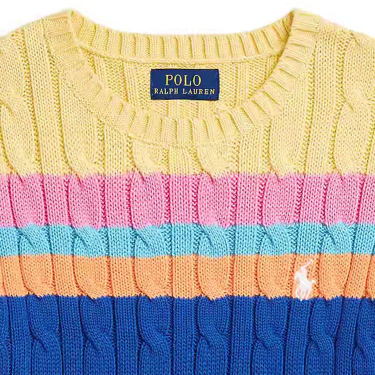 Polo Ralph Lauren Sweater Ss25 Round Neck Striped Short Sleeve Knitwear Multi-Color Kids Kids Sweater CWPOSWEG6820532-999
