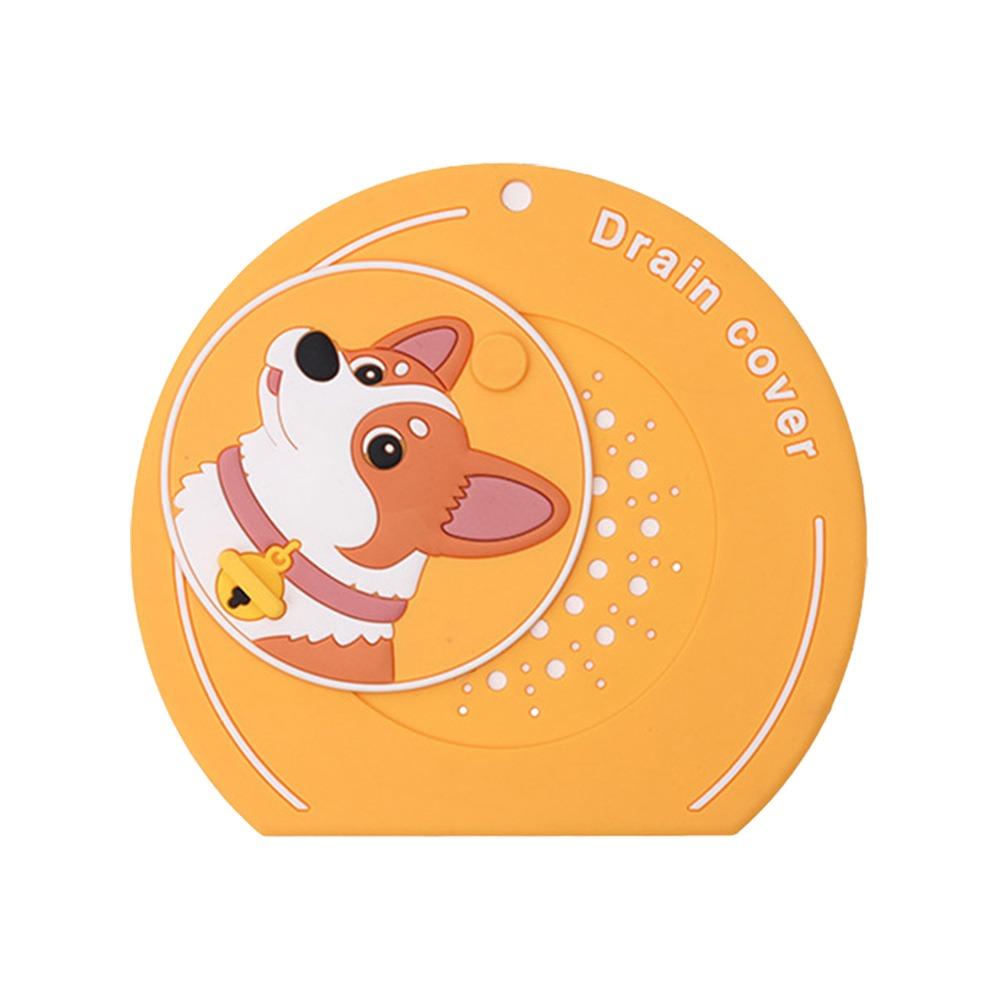Silicone Floor Drain Cover Cartoon Dog Kitchen Sink Seal Mat Floor Drain Mat  for Kitchen Toilet