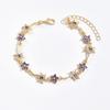 Flower Star Jewelry Bracelet With Purple Gemstone For Women Summer