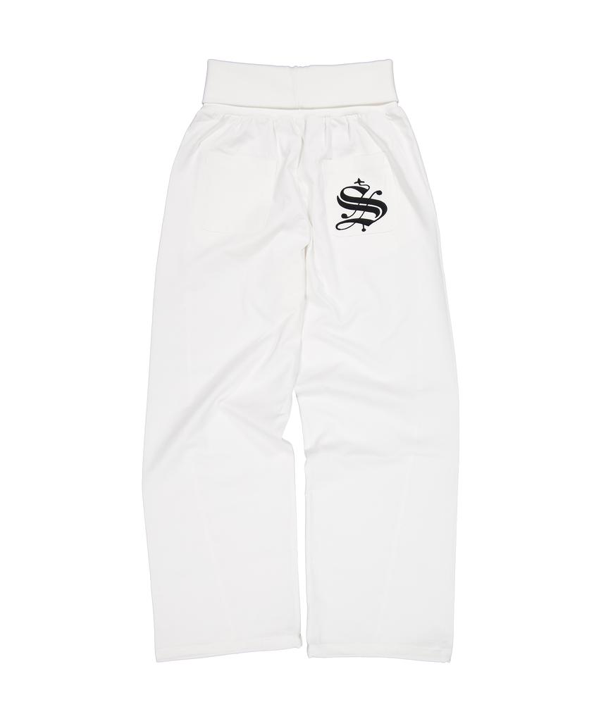 SETUP-EXE Folded Waist Stud Pants / White