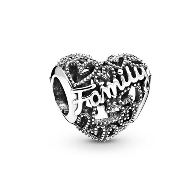 Europeans DIY Angel Mom Heart Sparkling Paw Print Cherry Blossom Charm Beads Fit Original Silver Bracelet Jewelry