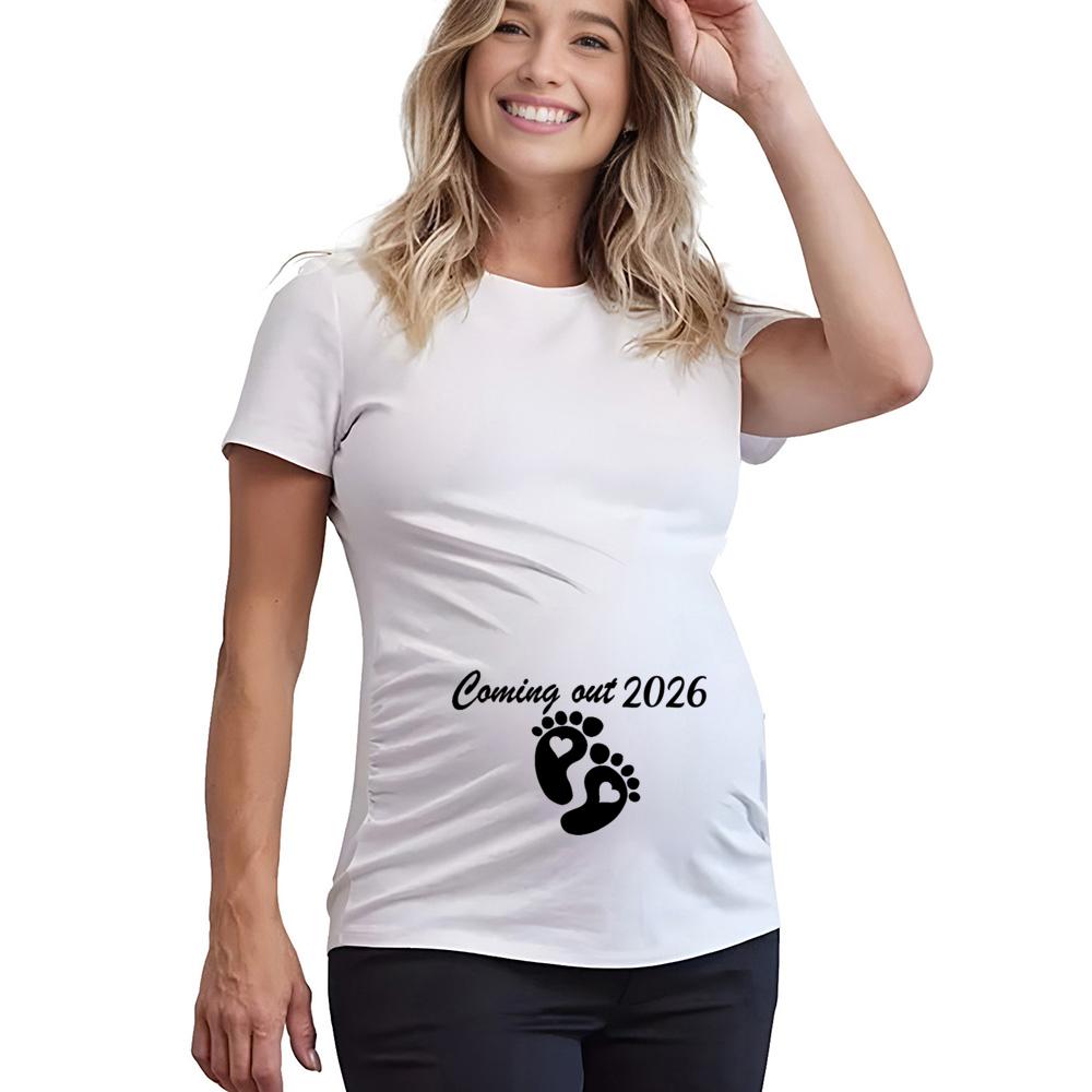 Baby Loading 2026 Print Maternity Shirts Women Pregnancy Announcement T-Shirt Female Pregnancy Clothes Newest Mom Summer Tops Tee