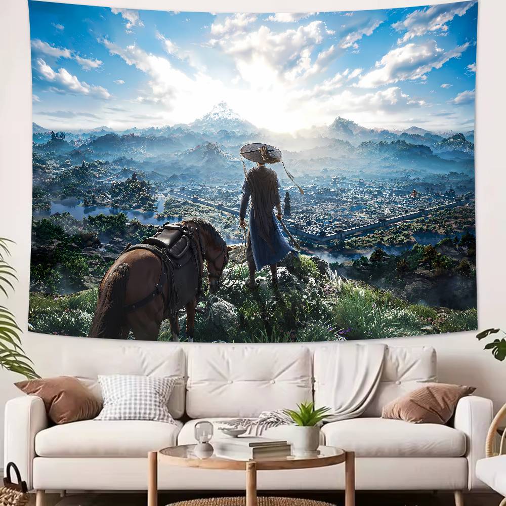 Fashion Hot Cool Video Game Where Winds Meet Tapestry Wall Hanging Wall Rugs Dorm Decor Blanket Camping Decoration Tapestry