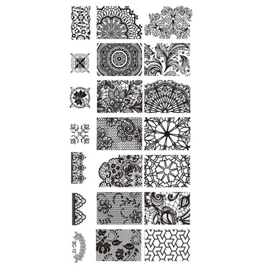

Lace Stamper Nails Art Stamp Stamping Template Flowers Image Printer Plate