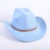 Nuovo colore cappello da cowboy western da uomo e da donna versatile per il pendolarismo stile semplice tesa larga cappello a cilindro cappello da sole