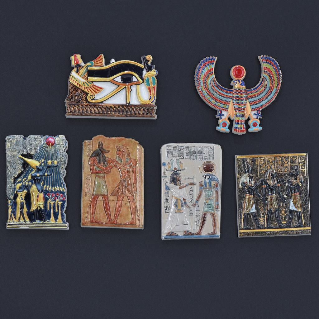 Egyptian Pharaoh Retro Magnet Resin Refrigerator Stickers Pyramid Culture Creative Decorations Home Office Magnetic Stickers