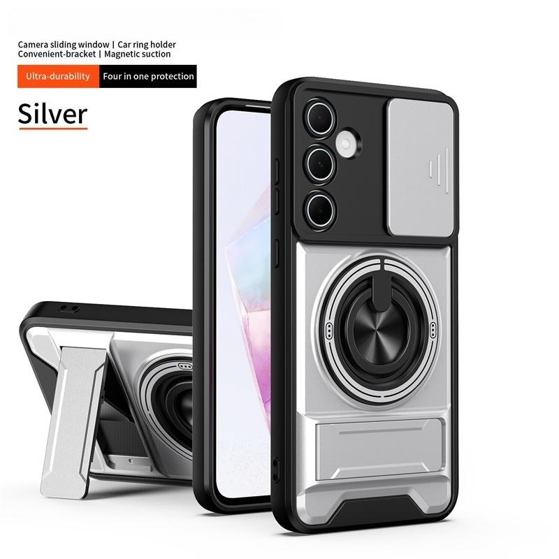 Funda For Samsung Galaxy A55 A35 A54 A53 A52 A52S A51 A71 A72 A73 4G 5G Case Armor Magnet Stand Ring Slide Lens Protect Cover