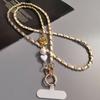 Camellia Crossbody Phone Rope Metal Chain Mobile Phone Strap  Outdoor Travel