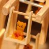 1Pc Music Box Windmill Cartoon Music Gift Student Wooden Crafts Bear Ferris Wheel Companion in Adversity Home Decor