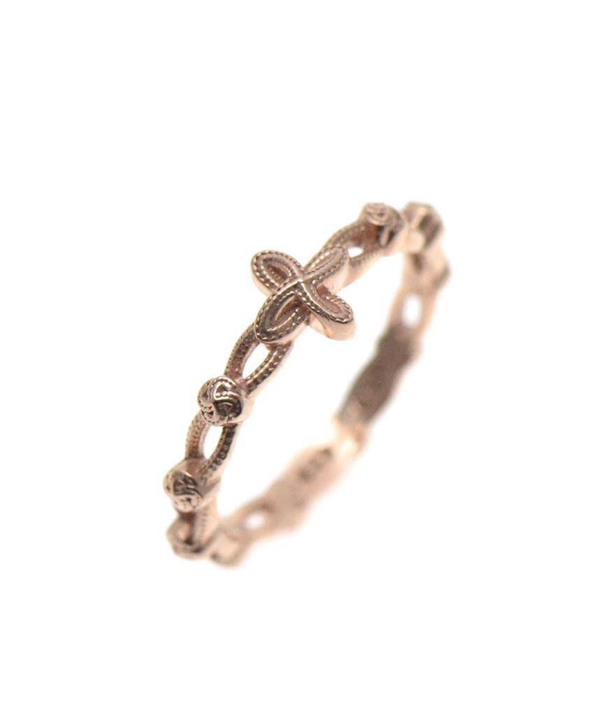 Vivus Rosette Rose Gold Silver Ring