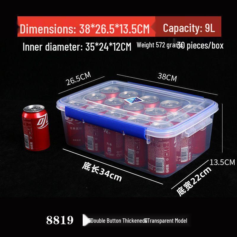 Rectangular Transparent Plastic Storage Box with Lid for Fresh Fruits, Vegetables, and Meat