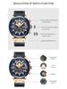 Curren 8380 Men's Waterproof Multifunction Sports Quartz Watch with Leather Strap and Calendar.
