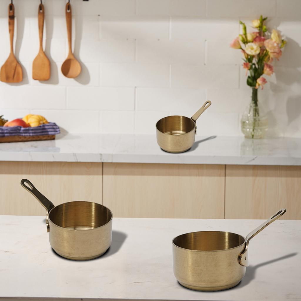 1pc Stainless Steel Milk Pot Mini Sauce Pan Non-Stick Small Saucepan 60/80/100ML