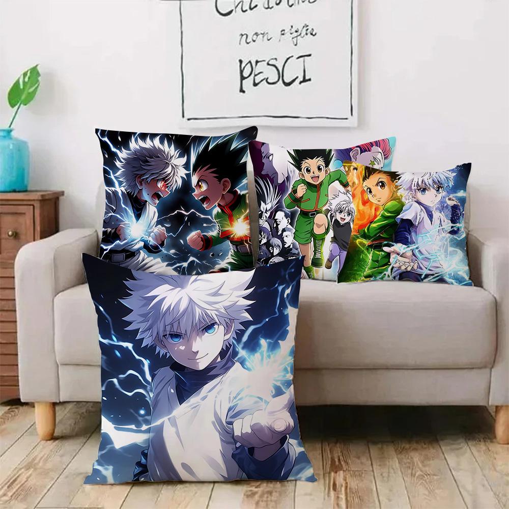 Anime For H-Hunters x Hunters Pillow Covers Cartoon Sofa Decorative Home Double-sided Printing Short Plush Cute Cushion Cover