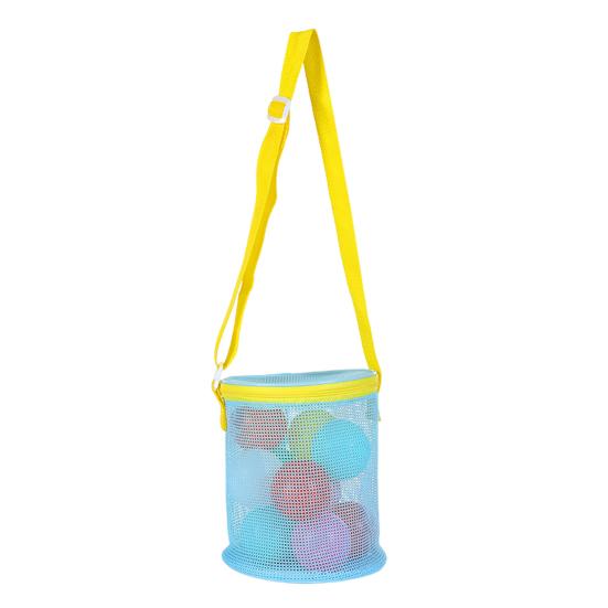 

Пляжная сетчатая сумка Органайзер для хранения игрушек и одежды с плечевым ремнем и молнией синий