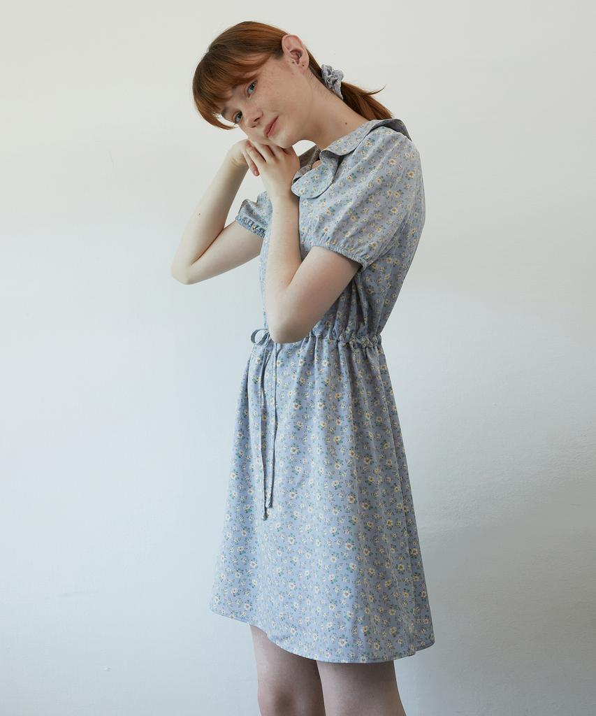 Dear Fear Ruffle Collar Dress Sky Blue