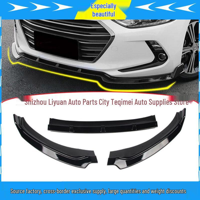 Front Lip Splitter for Modified Elantra 2016-2020: Three-Section Body Kit Bumper Chin
