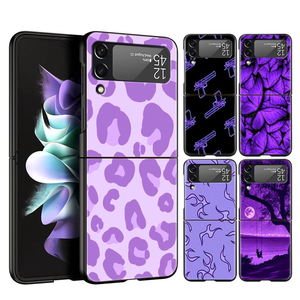 

Фиолетовый чехол «Бесконечность на фиолетовом» телефоне для Samsung Galaxy Z Flip 3 4 5, складной чехол для Samsung Z Flip3 Flip4, жесткий чехол-бампер Fundas Samsung Z Flip 4