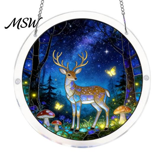 Light Refraction Sun Catcher Acrylic Puzzle Suncatcher, Colorful Window Hanging Ornament, 7.87 Inch Wall Art Decoration, Ideal for Gifting And