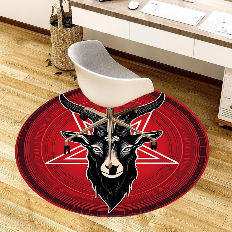 1pc Carpet Chair Mats Baphomet Symbol Perfect for Decorating Chairs, Polyester Carpet, for Living Room.YDT652