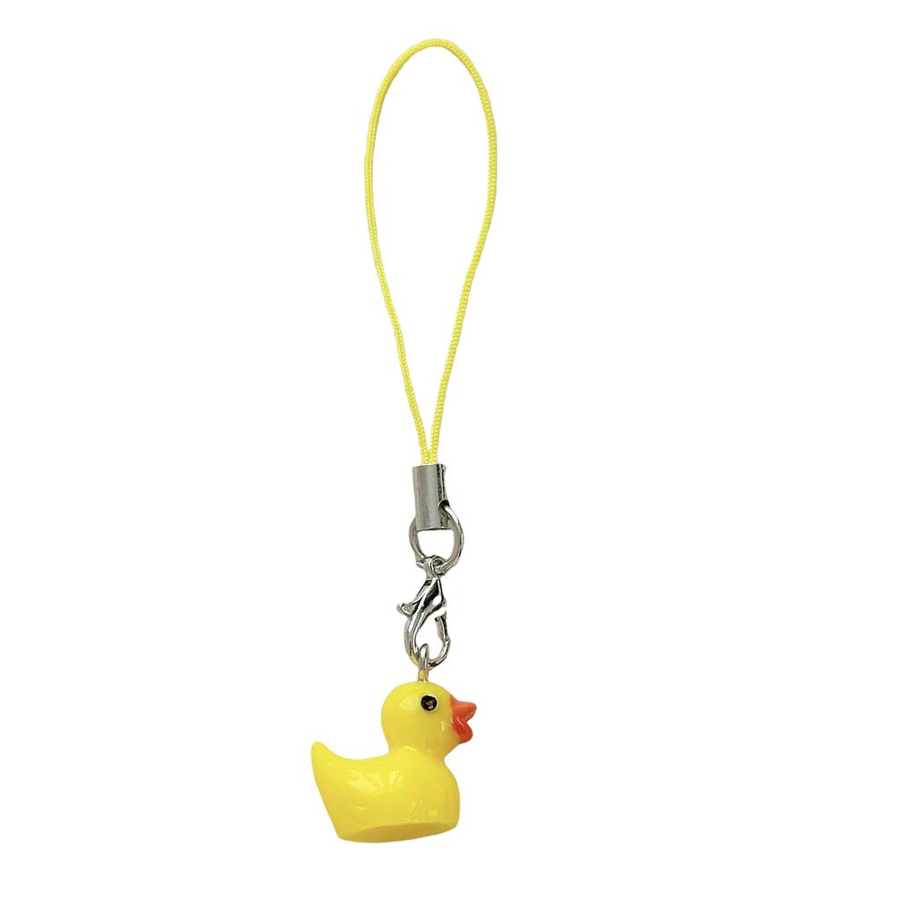 Yellow Duck Cellphone Charm Resin Crafted Animal Keychain Bag Pendant Portable Fashion Backpack Accessory for Women