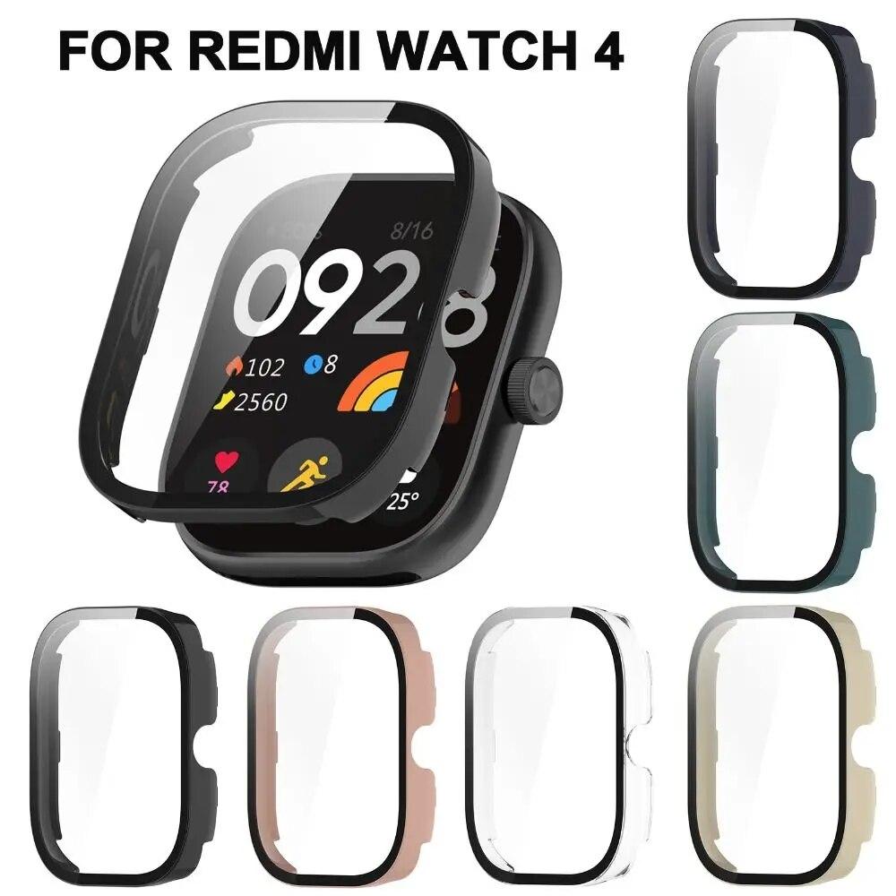 PC + Tempered Protective Case Smart Full Cover Screen Protector Watch Hard Cover Shell for Redmi Watch 4
