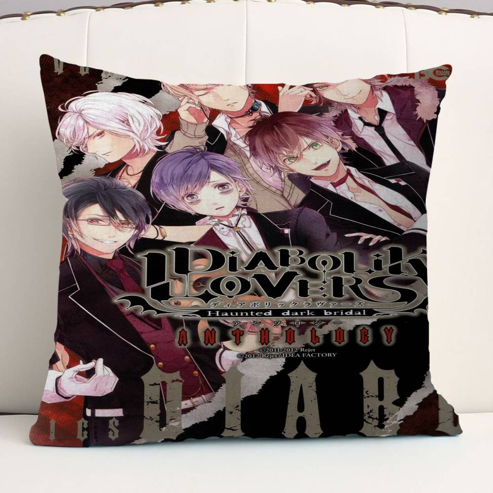 Anime D-Diabolik L-lovers Cushion Cover Inches Farmhouse Decor Home Throw Pillow Covers for Couch Decorations