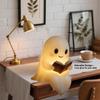 Cute Ghost Reading Book Lamp, LED Halloween Glow Spirit Night Light for Bedroom Study Room, Readers