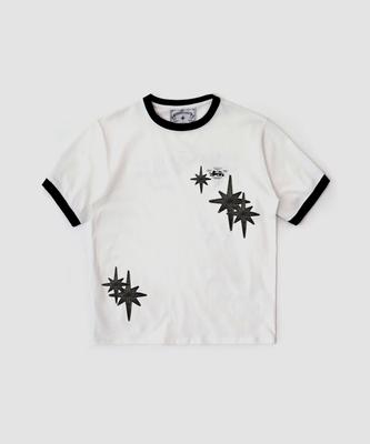 BADBLOOD Cosmo Multi Patch Ringer T-Shirt - White